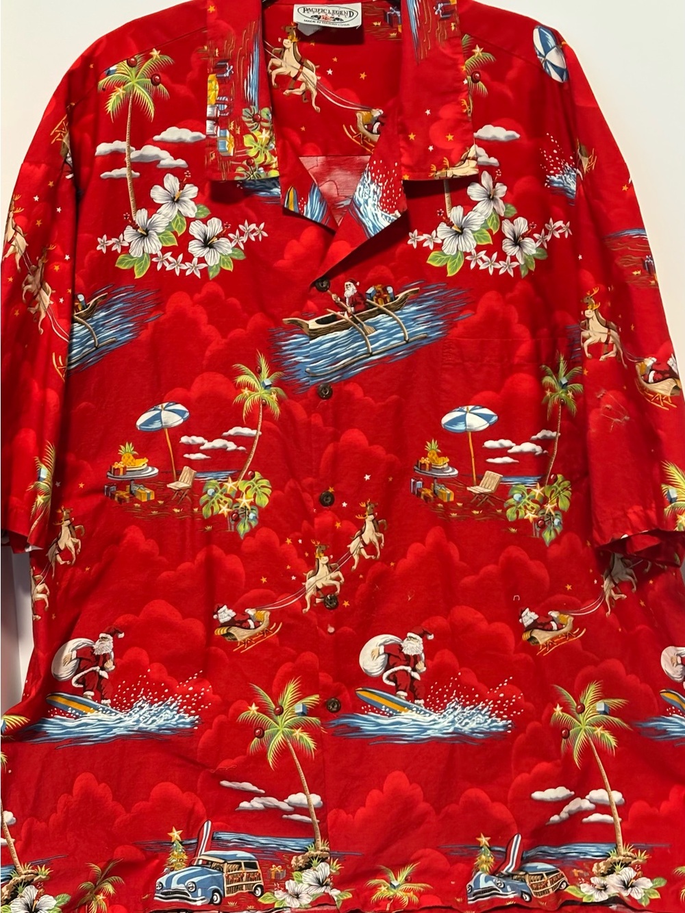 Retro brand Pacific Legend Apparel, Hawaiian shirt 3XL Christmas theme